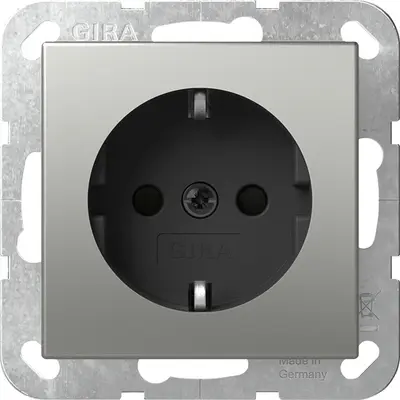 Gira Schuko-Steckdose mit Krallenbefestigung System 55 Edelstahl (4188600)