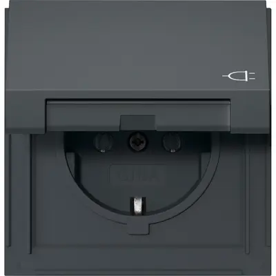 Gira Schuko-Steckdose Klappdeckel TX44 anthrazit (445467)