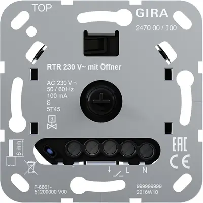 Gira Einsatz Raumtemperaturregler 230 V mit Öffner (247000)