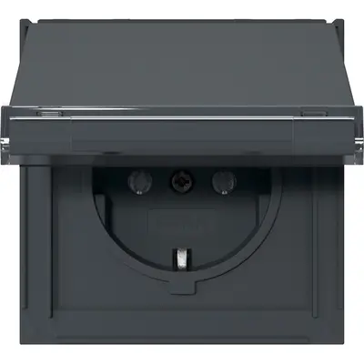 Gira Schuko-Steckdose Klappdeckel Beschriftungsfeld TX44 anthrazit (441067)