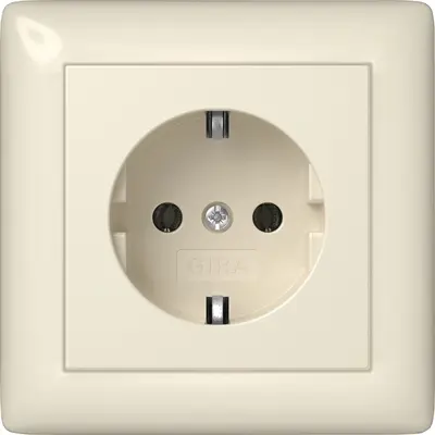 Gira Schuko-Steckdose mit Vollplatte für Einzelmontage Standard 55 creme glänzend (444001)