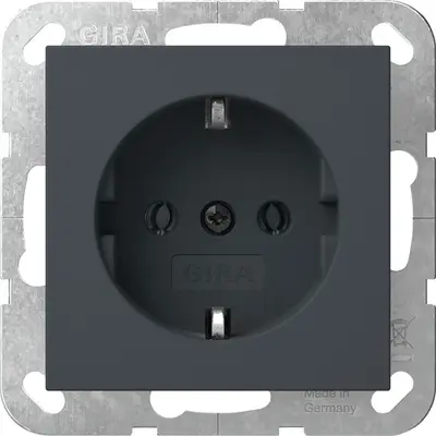 Gira Schuko-Steckdose mit Befestigungskrallen System 55 anthrazit matt (418828)