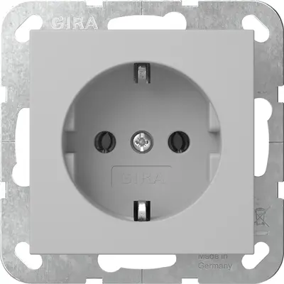 Gira Schuko-Steckdose mit Krallenbefestigung System 55 grau matt (4188015)