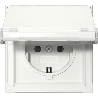 Gira Schuko-Steckdose Klappdeckel Beschriftungsfeld TX44 weiß (441066)