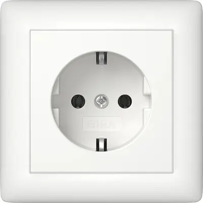 Gira Schuko-Steckdose mit Vollplatte für Einzelmontage Standard 55 weiß matt (444027)