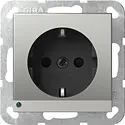 Gira Schuko-Steckdose erhöhtem Berührungsschutz LED-Orientierungsleuchte System 55 edelstahl (4170600)