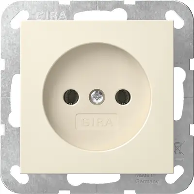 Gira Steckdose ohne Schutzkontakt System 55 creme glänzend (448001)