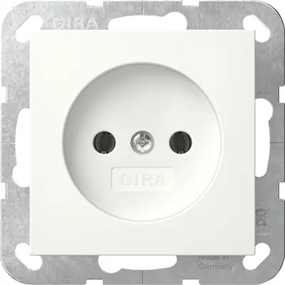 Gira Steckdose ohne Schutzkontakt System 55 weiß glänzend (448003)
