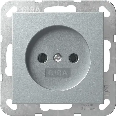 Gira Steckdose ohne Schutzkontakt System 55 aluminium matt (448026)