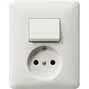 Gira Kombination Schalter und Steckdose ohne Schutzkontakt Standard 55 weiß glänzend (047603)