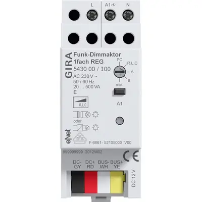 Gira eNet Funk Dimmaktor 1-fach 20 - 500 W/VA (543000)