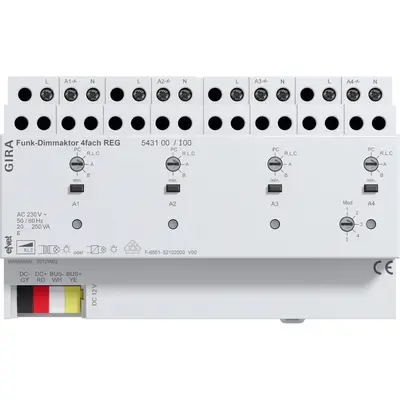 Gira eNet Funk Dimmaktor 4-fach 4 x 250 W/VA (543100)