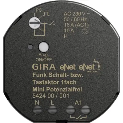 Gira eNet Funk Schalt- bzw. Tastaktor 1fach Mini potenzialfrei (542400)