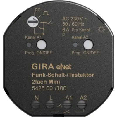 Gira eNet Funk Schalt- bzw. Tastaktor 2-fach Mini (542500)