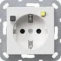 Gira FI-Schutzsteckdose 30 mA mit Shutter System 55 weiß glänzend (267703)