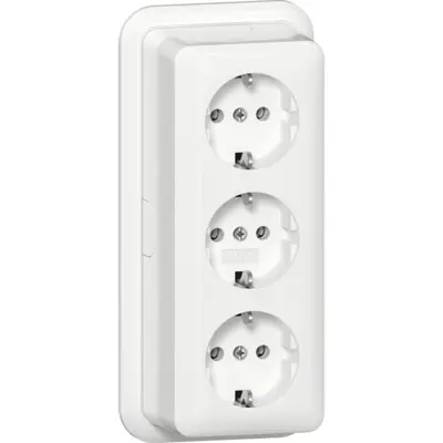 Gira Schuko-Steckdose 3-fach Aufputz weiß (478911)