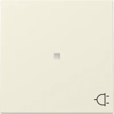 Gira Wippe mit Symbol Stecker und Kontrollfenster System 55 creme glänzend (329101)