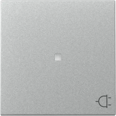 Gira Wippe mit Symbol Stecker und Kontrollfenster System 55 aluminium matt (329126)