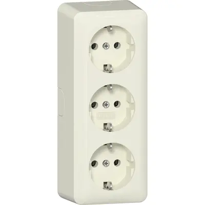 Gira 3-fache Aufputz-Steckdose mit Schutzkontakt creme (478912)
