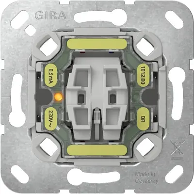Gira Schalter 2-polig Kontrollschalter mit Glimmlampe ohne Krallenbefestigung (382200)