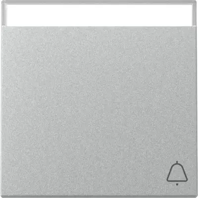 Gira Wippe mit Symbol Klingel und Beschriftungsfeld System 55 aluminium matt (367326)