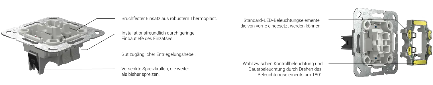 Neue Gira-Schalter mit Beleuchtungselement