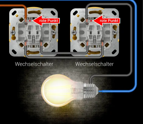 Gira Wechselschalter / Hotelschaltung verdrahten / anschließen