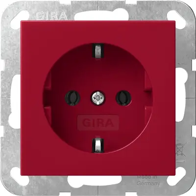 Gira wandcontactdoos met randaarde Systeem 55 rood glanzend