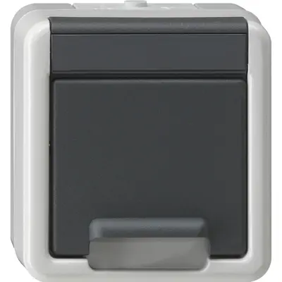 Gira SCHUKO-Steckdose mit Klappdeckel und erhöhtem Berührungsschutz komplett IP44 (441430)