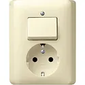 Gira Kombination Schalter und Schuko-Steckdose Standard 55 creme glänzend (017601)
