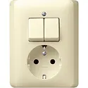 Gira Kombination Serienschalter und Schuko-Steckdose Standard 55 creme glänzend (017501)