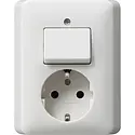 Gira Kombination Schalter und Schuko-Steckdose Standard 55 weiß glänzend (017603)