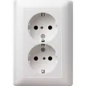 Gira Schuko-Steckdose 2-fach mit erhöhtem Berührungsschutz für 1-fach Unterputzdose System 55 weiß glänzend (078303)