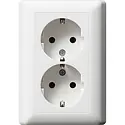Gira Schuko-Steckdose 2-fach für 1-fach Unterputzdose Standard 55 weiß glänzend (078803)