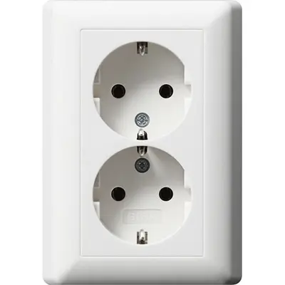 Gira Schuko-Steckdose 2-fach für 1-fach Unterputzdose Standard 55 weiß glänzend (078803)