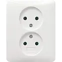 Gira Steckdose 2-fach ohne Schutzkontakt für 1-fach Unterputzdose Standard 55 weiß glänzend (079803)