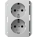 Gira Schuko-Steckdose 2-fach mit erhöhtem Berührungsschutz für 1-fach Unterputzdose System 55 grau matt (2731015)