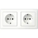 Gira Schuko-Steckdose set 2-fach mit erhöhtem Berührungsschutz komplett vorverdrahtet für Duo-Dose Standard 55 weiß matt (478604)