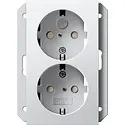 Gira Schuko-Steckdose 2-fach mit erhöhtem Berührungsschutz für 1-fach Unterputzdose System 55 weiß glänzend (273103)