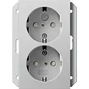 Gira Schuko-Steckdose 2-fach mit erhöhtem Berührungsschutz für 1-fach Unterputzdose System 55 grau matt (2731015)