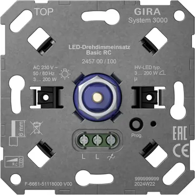 Gira LED-dimmer 3-200 Watt Basic RC (245700)