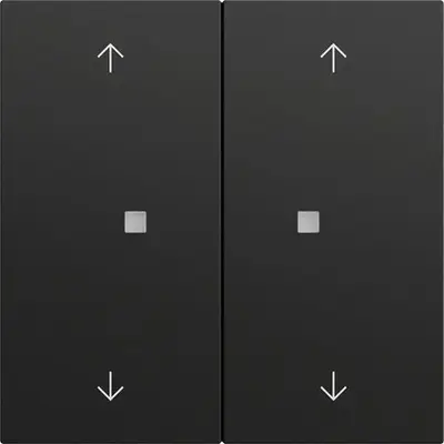 Gira KNX Taster Wippe 2-fach Pfeile System 70 schwarz matt für Gira One und KNX-System (517474)
