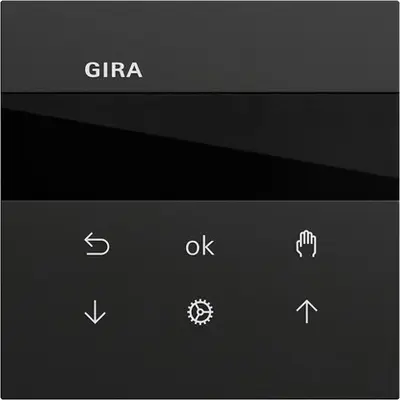 Gira System 3000 Jalousie- und Schaltuhr-Bedienaufsatz mit Display System 70 Schwarz matt (536674)