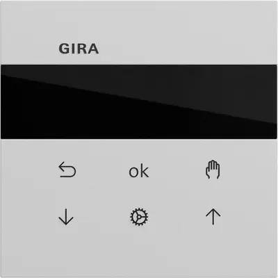 Gira System 3000 Jalousie- und Schaltuhr-Bedienaufsatz mit Display System 70 Grau matt (536676)