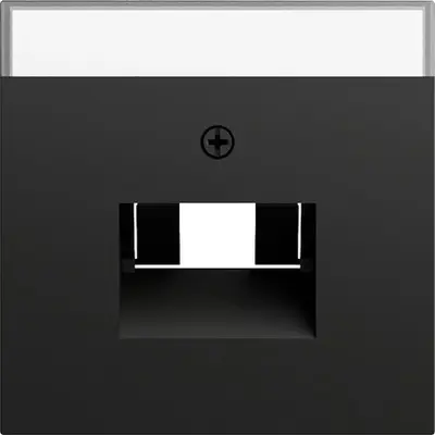 Gira Zentralplatte mit Beschriftungsfeld für RJ45-Anschlussdose 1- und 2-fach System 70 schwarz matt (028474)