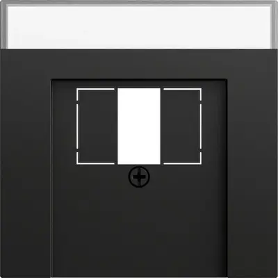 Gira Abdeckung für TAE und USB mit Beschriftungsfeld System 70 schwarz matt (087674)