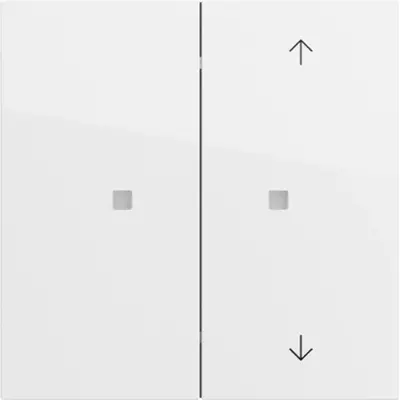 Gira Taster mit unbedruckter Wippe und Wippe mit Pfeilsymbolen für Gira One und KNX System 70 weiß glänzend (517570)