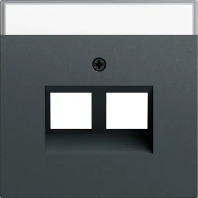 Gira Zentralplatte 2x Modular Jack 30° schräg mit Beschriftungsfeld System 70 anthrazit matt (264073)