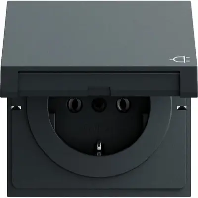 Gira Schuko-Steckdose mit Klappdeckel System 70 anthrazit matt (445473)