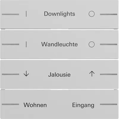 Gira wippenset 4-voudig individueel voor tastsensor 4.70 grijs mat (576476)